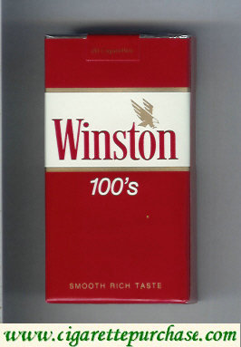 Winston with eagle from above in the right 100s cigarettes soft box